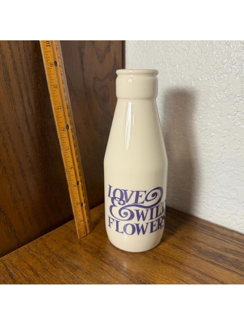 Emma Bridgewater "Love & Wild Flowers" Ceramic Milk Bottle Vase